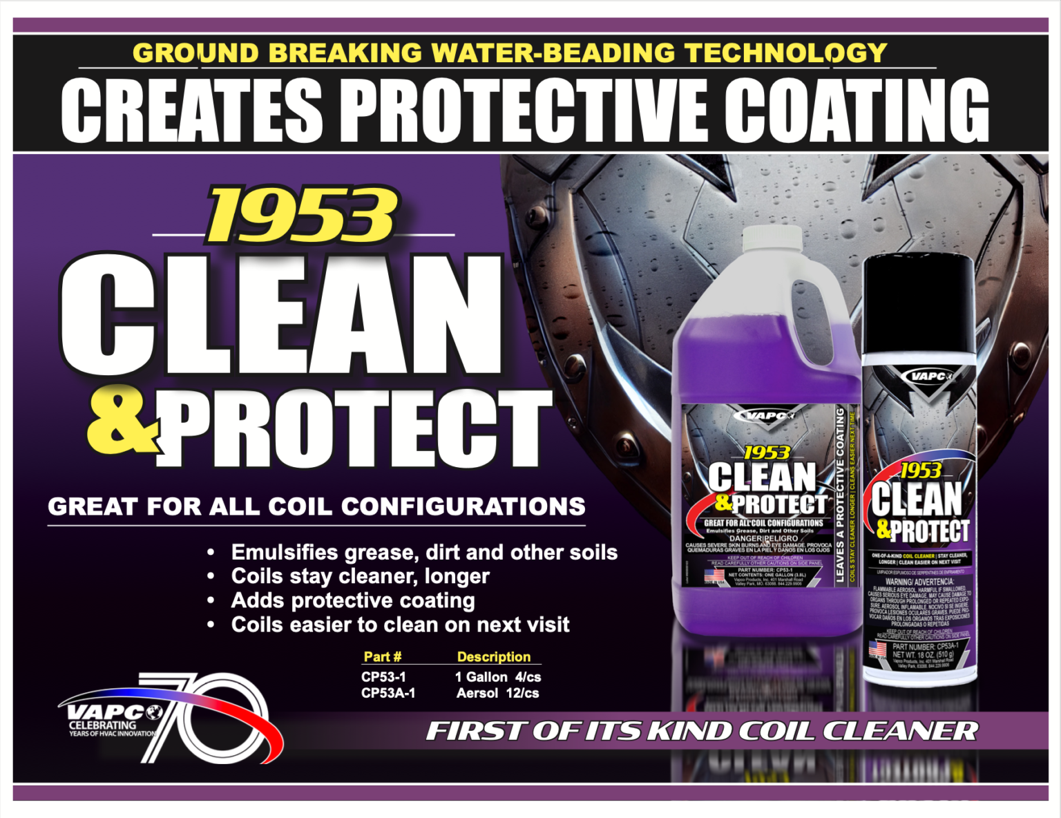 1953 Clean And Protect - Gallon - VAPCO Company - Innovating HVACR For ...